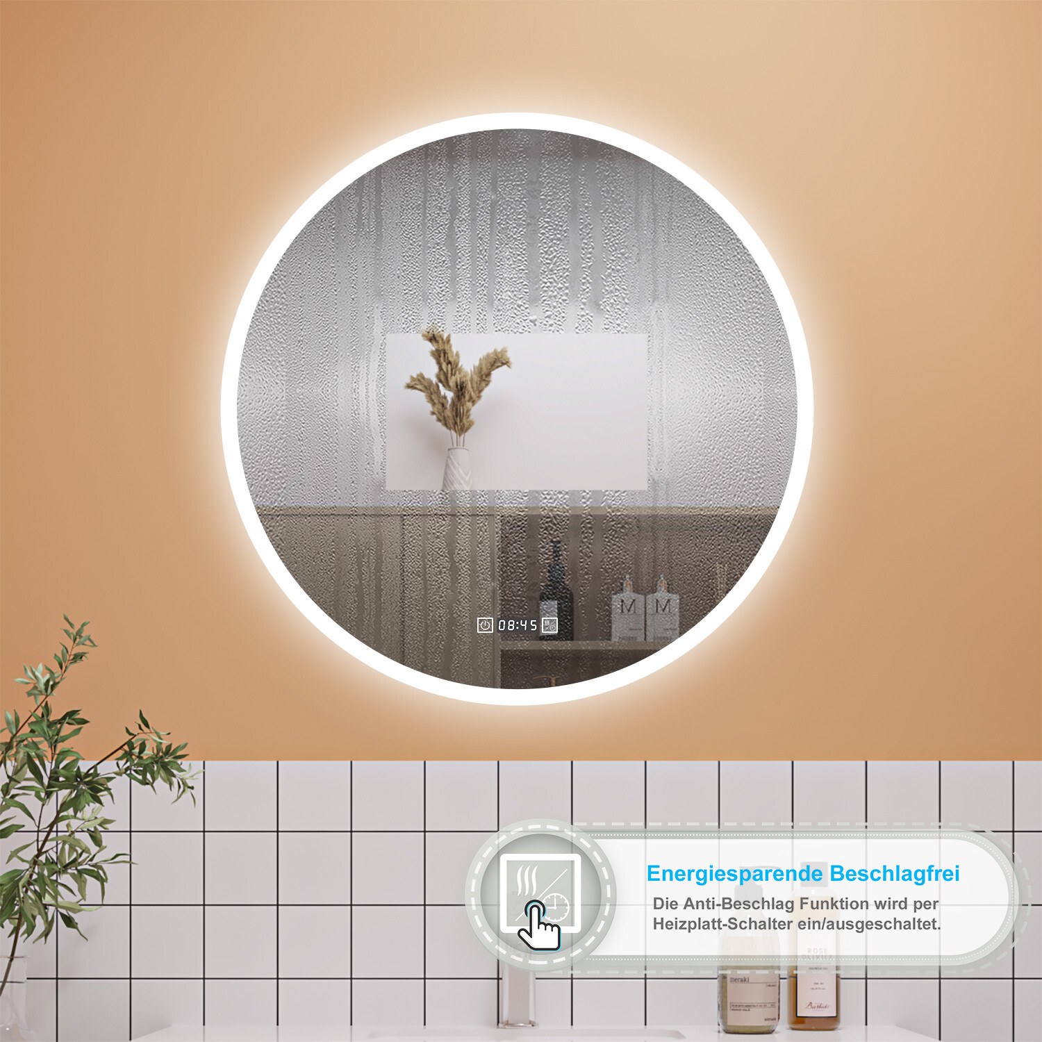 LED-Badezimmer-Spiegel LOUE 50 Cm 100 Cm Silber