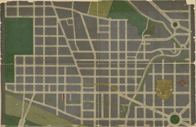24''x24'' 1934 Map Of Georgetown District Of Columbia Present Name Street Black