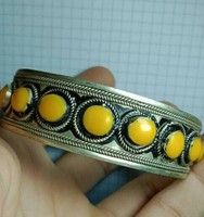 ANCIENT HANDMADE AFRICAN TUAREG SILVER CUFF BRACELET ETHNIC TRIBAL JEWELRY 