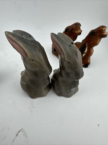 Vintage Lot Of Donkey Salt And Pepper Shakers Japan - Picture 4 of 10