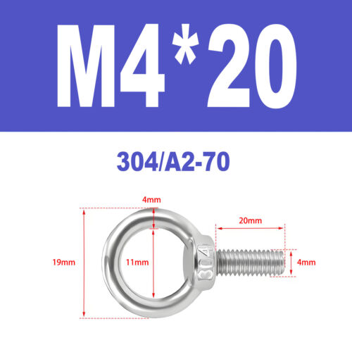 Ringschrauben Edelstahl V2A A2 Ösenschrauben M3-M18 Augbolzen Augenschrauben - Bild 21 von 122