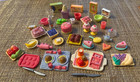 Barbie Doll Accessories Sweets Cake Sundaes Kitchen Food Trays lot