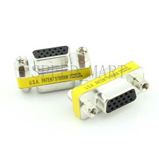 2 PCS 15 Pins HD VGA KVM SVGA DB15 Female to Female Serial Cable Coupler Adapter