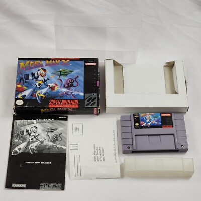 Mega Man X SNES Super Nintendo Complete Game CIB W Reg Card