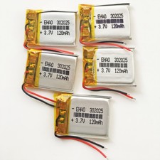 5 PCS 3.7V 120mAh Li-PO Rechargeable Battery 302025 For Bluetooth MP3 Headphone