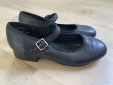 Capezio Black Leather Tap Buckle Dance Shoes Size 6M