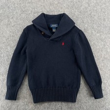 Polo Ralph Lauren Toddler Navy Blue Shawl Collar Sweater 6