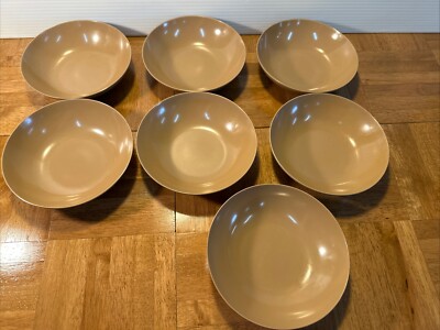 Set of 7 Vintage Royalon Brown Melmac Melamine Salad Bowls 312 Midcentury Modern