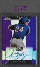 2018 Leaf Metal Draft GRANT LAVIGNE Purple Prismatic Auto RC 2/25 Rockies