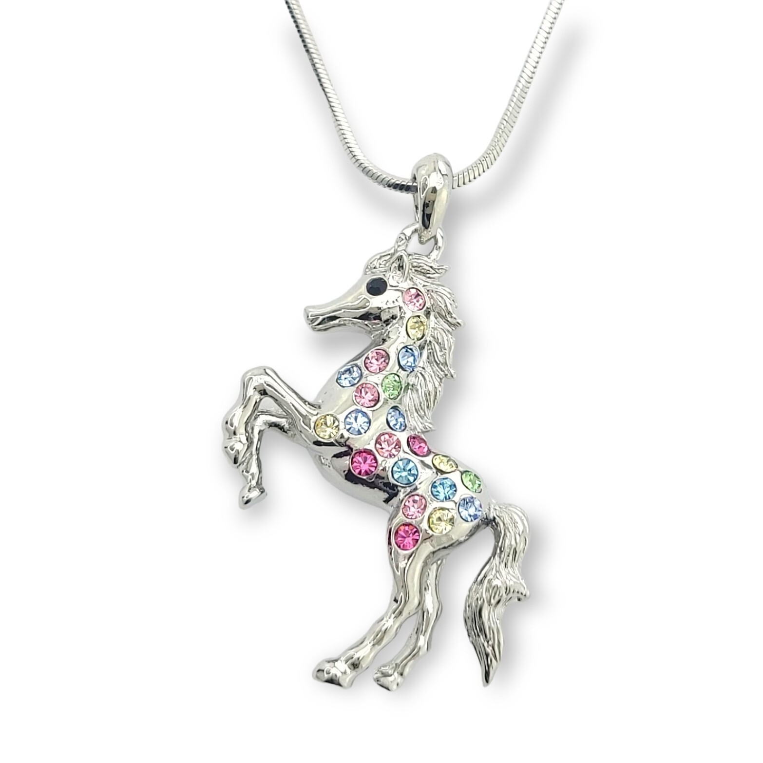 Swarovski Crystal Multi-Color Horse Charm Pendant Necklace Gift