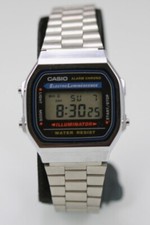 Casio Illuminator Men Watch Silver Stainless St Light Date Alarm Chron WR Quartz