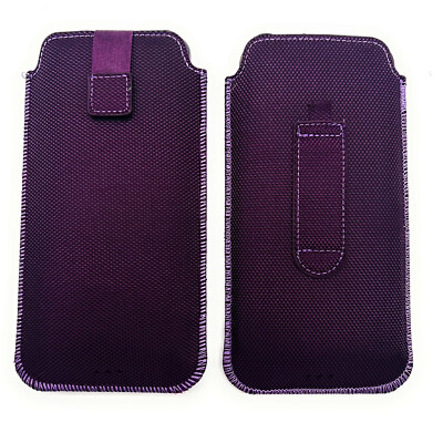 Handy Tasche Etui Hülle Slim Case Pouch lila für Smartphones bis 6,8 Zoll