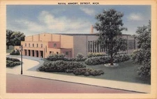 Detroit Michigan~Art Deco Naval Armory~1940s Postcard