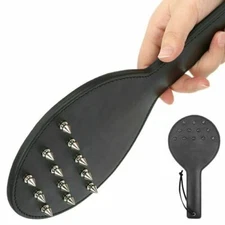NEW Bdsm Bondage Flogger Whip Slave PU Leather Paddle with Rivets for Couples 