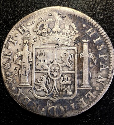 1807 Scare Mexico 8 Reale Attractive Chop Marks Colonial Silver