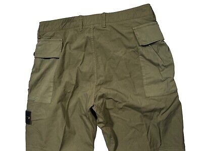 Stone Island Gauzed Ripstop Monkey Olive Cargo Trousers Pants size 34 BNWT