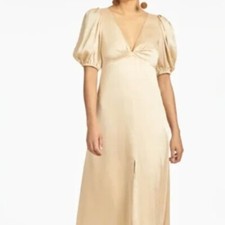 Sachin Babi NWT Alli Puff Sleeve Gown, Champagne - Size 0