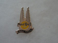 Hard Rock Cafe pin Kuala Lumpur Petronas Towers logo brown on yellow silver 2000