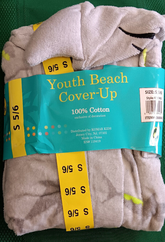 Saint Eve Kids Grey Shark Swim Beach Cover Size 5-6 NEW - Picture 3 of 3
