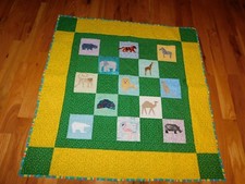 Jungle Animal Baby Quilt Handmade Applique Flamingo Zebra Polar Bear Fabulous