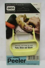 Vintage Ekco Loop Handle Peeler Yellow USA NOS Shreds, Slices and Peels