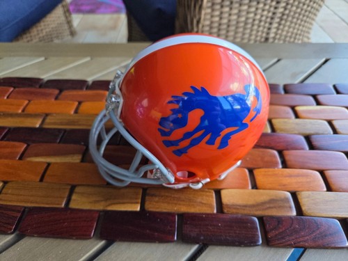 1962 Custom Riddell NFL Throwback Mini Helmet Denver Broncos Grey Facemask