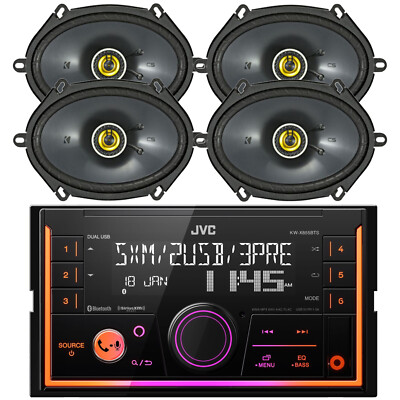 JVC 2DIN In-Dash USB Bluetooth AM/FM Radio Car Receiver, 4x