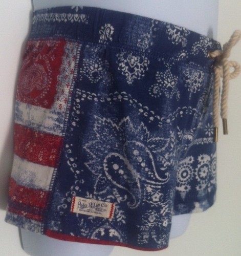 Ralph Lauren Girls Shorts~Blue Red Bandana Pattern~Cotton~Size 5~NWT - Picture 9 of 9