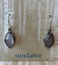 NWT Sundance Catalog Silver Quartz  Blushing Marquise Earrings  