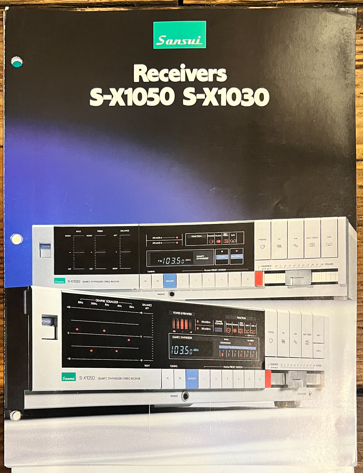 Sansui S-X1050 S-X1030 Receiver 3pg Dealer Brochure  *Origin
