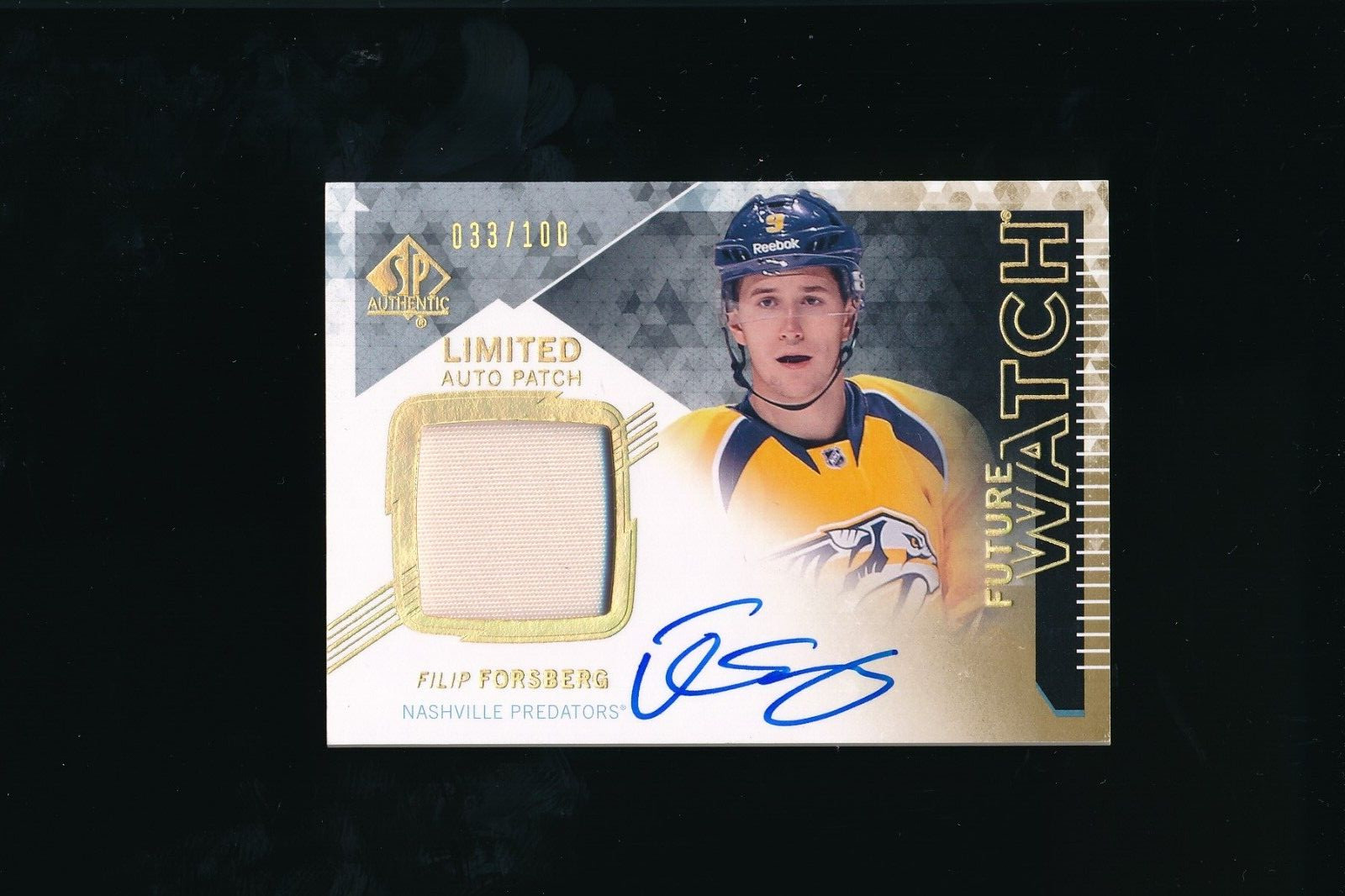 2013-14 SP Authentic Future Watch #269 Filip Forsberg Limited Auto Patch /100