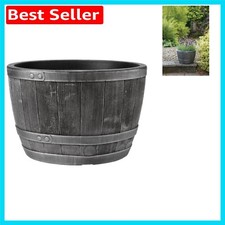 Stylish Blenheim Half Barrel Planter – Lightweight Frost-Proof Design, 61 cm