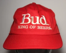 Vintage 1980s BUDWEISER BUD KING OF BEERS BUD LIGHT SNAPBACK HAT CAP Made In USA