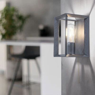 Industrie Stil Wand Leuchte gold silber gebürstet Arbeits Zimmer Retro Lampe - Bild 1 von 4