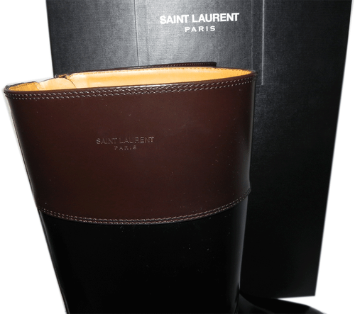 Yves Saint Laurent Boots Paris Cavaliere Riding Shoes Black Flat Bootie 35.5 YSL - Picture 6 of 11
