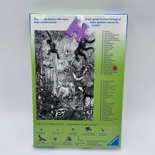 Rompecabezas Ravensburger Hide & Seek Jungle Super 100 1996 vintage Alemania sellado - Imagen 2 de 5