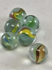 Vintage Lot of 6 5/8" Large Cat's Eye Marbles