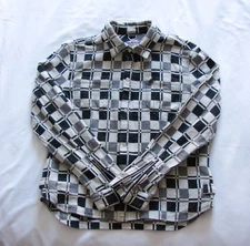 Moose Knuckles Black White Dave Rocker Plaid  Flannel Shirt Zipper Jacket L