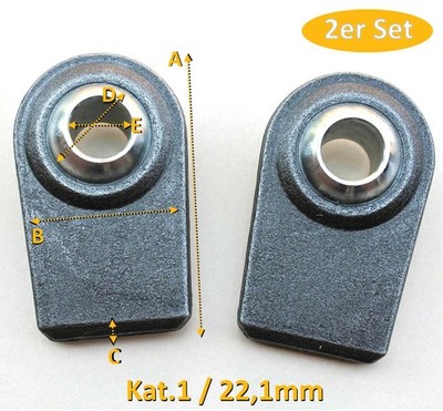 2x Unterlenker Anschweißende Kugelgelenk Ø 22,1 mm Kat 1 Anschweißkugel Set