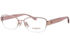 Coach HC5168 9331 Eyeglasses Women's Shiny Rose Gold Semi Rim Rectangle 53mm