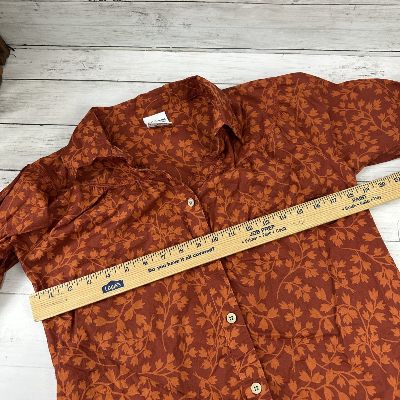Columbia Shirt Womens Medium Long Sleeve Button Up outdoor Orange thumbnail 8