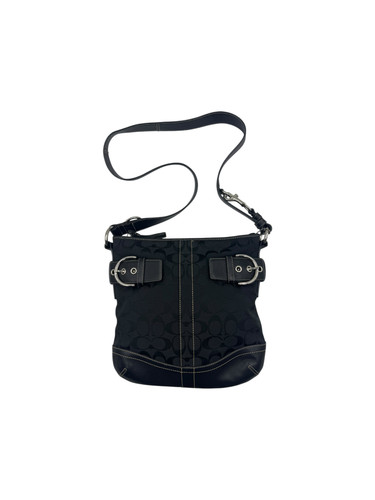 COACH BLACK SIGNATURE CANVAS CROSSBODY BAG