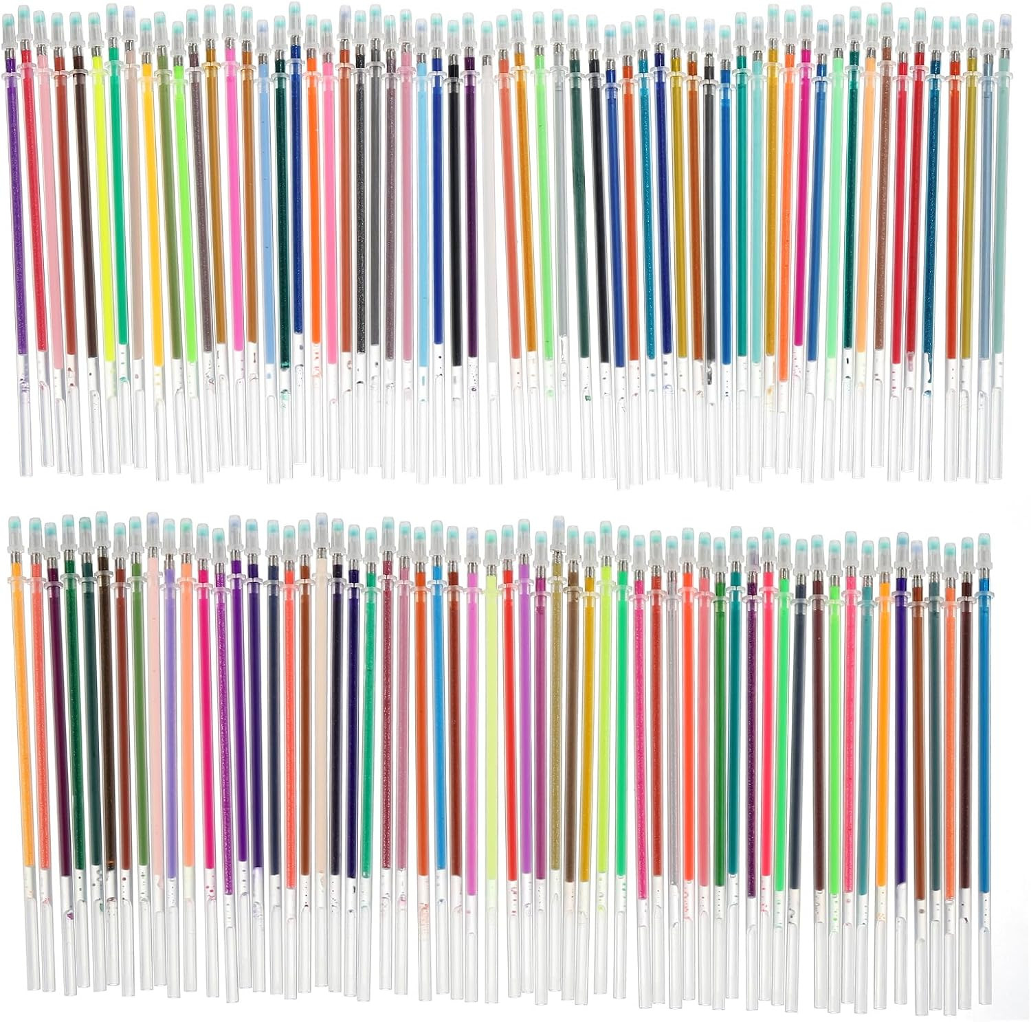 120Pcs Art Gel Ink Pens Refills, Colorful Glitter Neon Gel Ink Pen Refills 0.8Mm