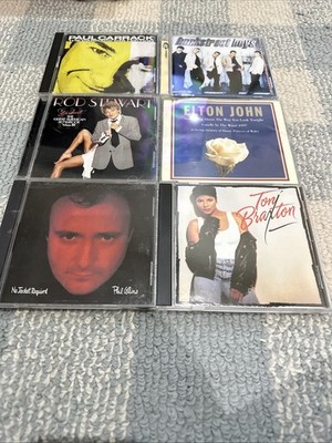 6 CD Lot Elton John-Backstreet Boys- Phil Collins-Toni Braxton-Rod Stewart-+