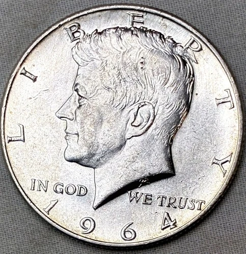 1964-P UNC 90% Silver Kennedy Half Dollar - .362 Oz of Silver & Free Shipping!