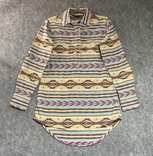 Ryan Michael Shirt Womens Small Southwestern Stripe Aztec Snap Long Sleeve Boho