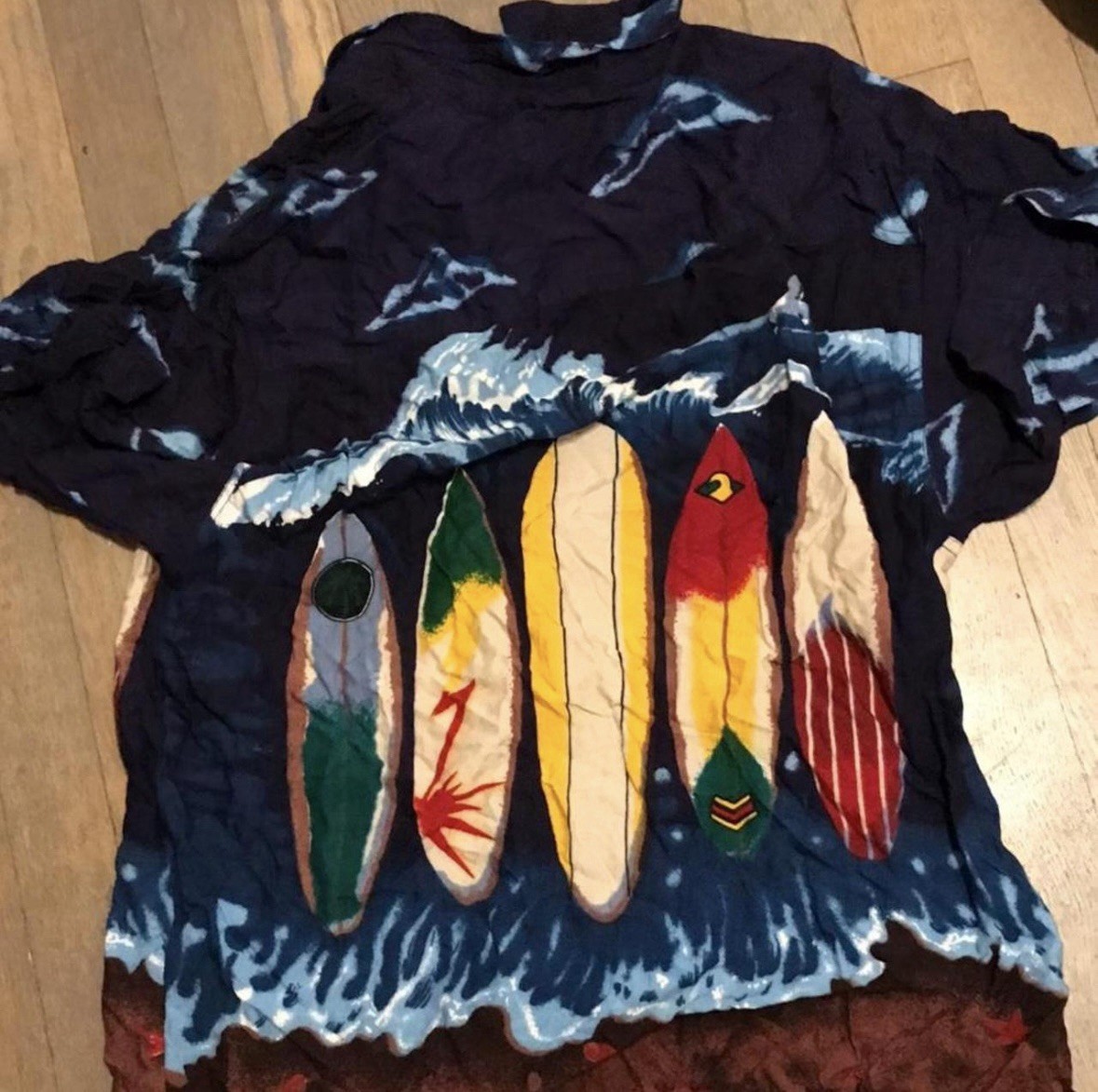 Presence Paradise Found Hawaiian All Over Surfboard Print Button Up Mens's L