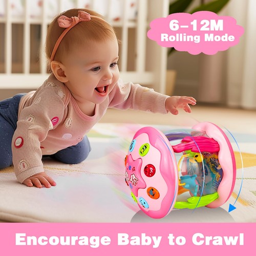 Hapyland Baby Toys 6-12 Months Girl Gifts: Babies Ocean Rotating Light Up Mus... - Picture 2 of 7