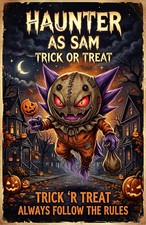 Pokemon Horror Haunter x Sam (Trick or Treat) Plakat około 11x17