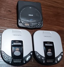 3 Portable CD Player Discman Lot Emerson Research Anti Ship RCA Vintage - Rare 